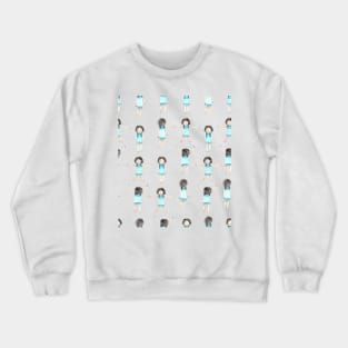 Nena in action. Character pattern design Crewneck Sweatshirt